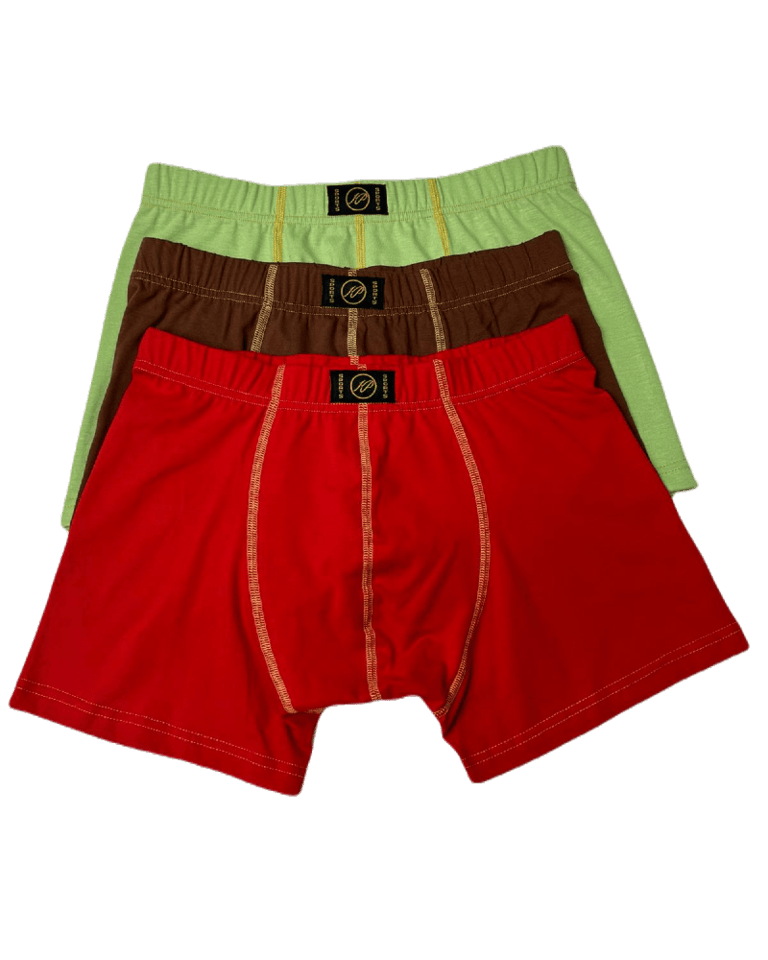 Magnum Boxers-pack of 3 Lime/Brown/Red
